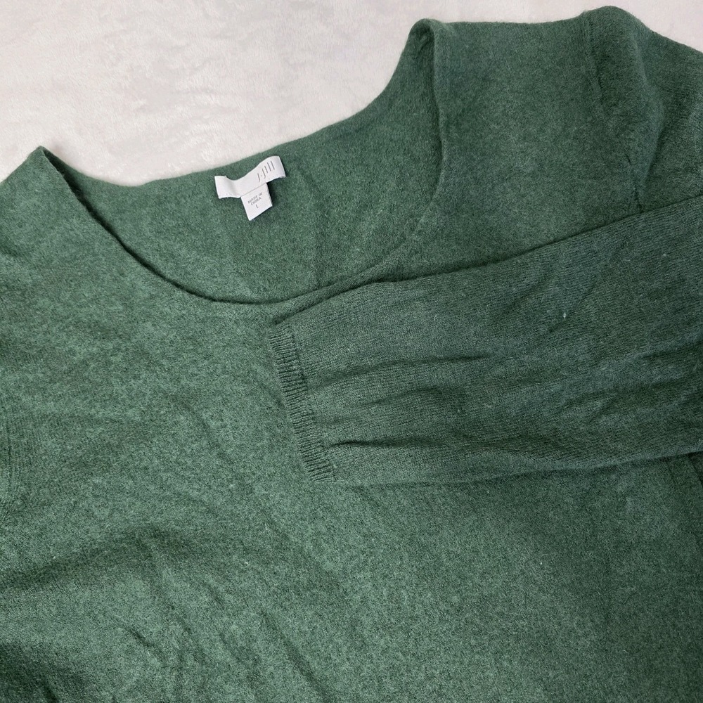 J Jill Sweater Womens Large Emerald Green Wool‎ Blend Pullover Long Sleeve Top